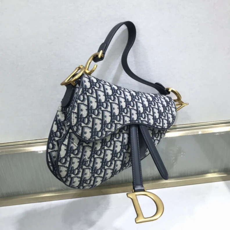 Replica ysl bags The iconic Dior Saddle Bag Blue Oblique Jacquard