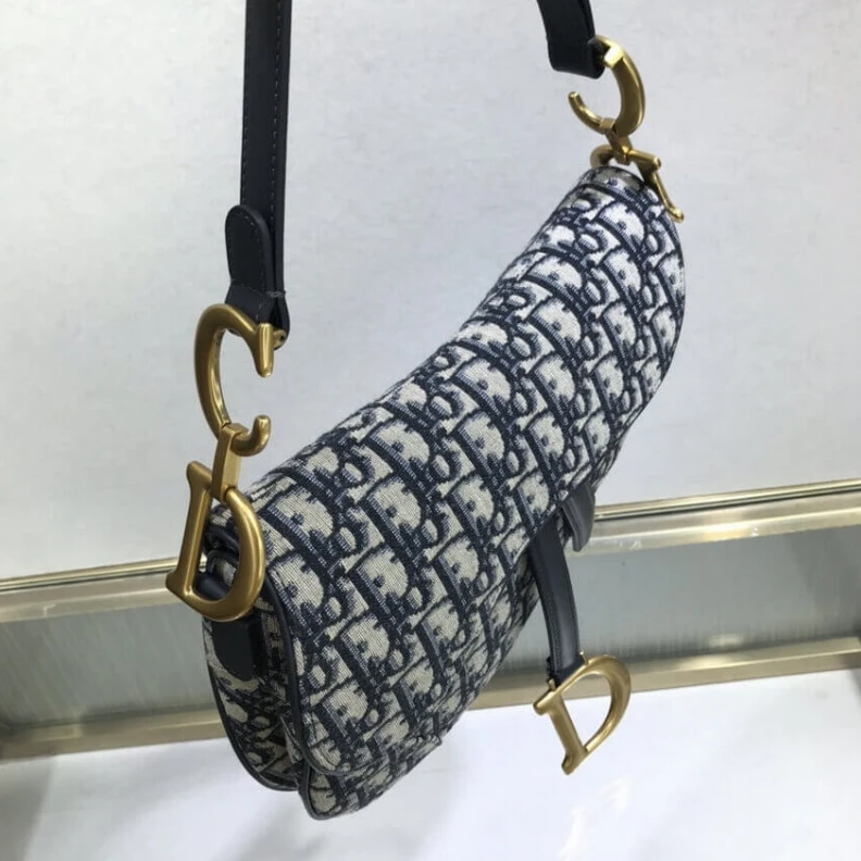 Replica ysl bags The iconic Dior Saddle Bag Blue Oblique Jacquard