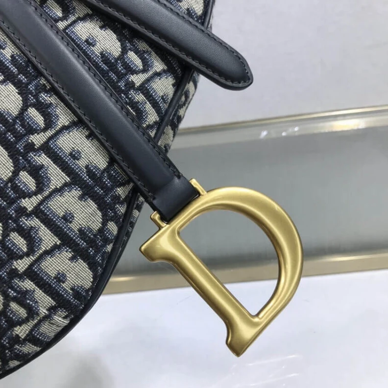 Replica ysl bags The iconic Dior Saddle Bag Blue Oblique Jacquard
