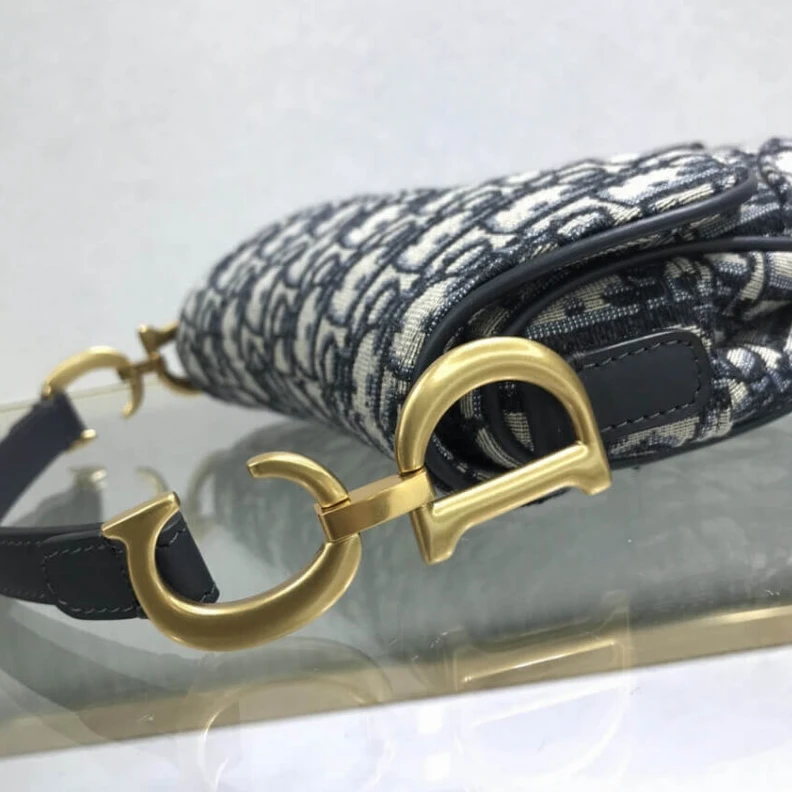 Replica ysl bags The iconic Dior Saddle Bag Blue Oblique Jacquard
