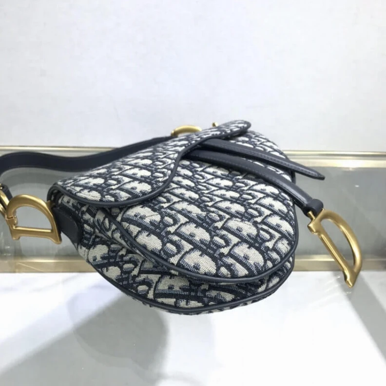 Replica ysl bags The iconic Dior Saddle Bag Blue Oblique Jacquard