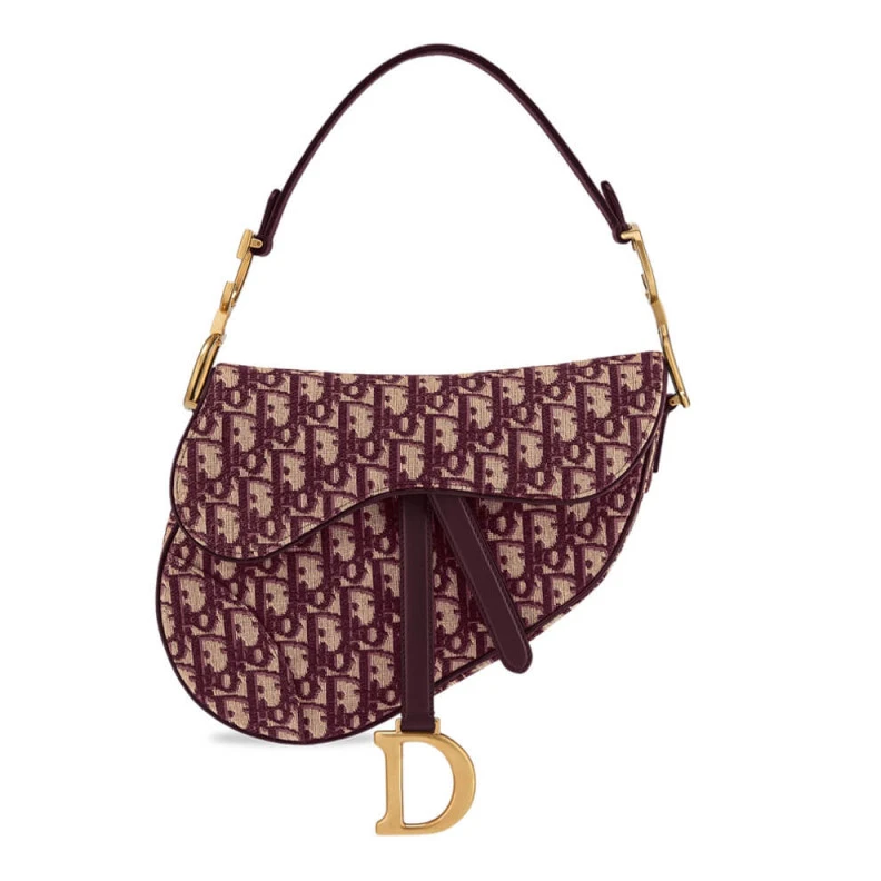 Magnetic Dior Saddle Bag Burgundy Oblique Jacquard