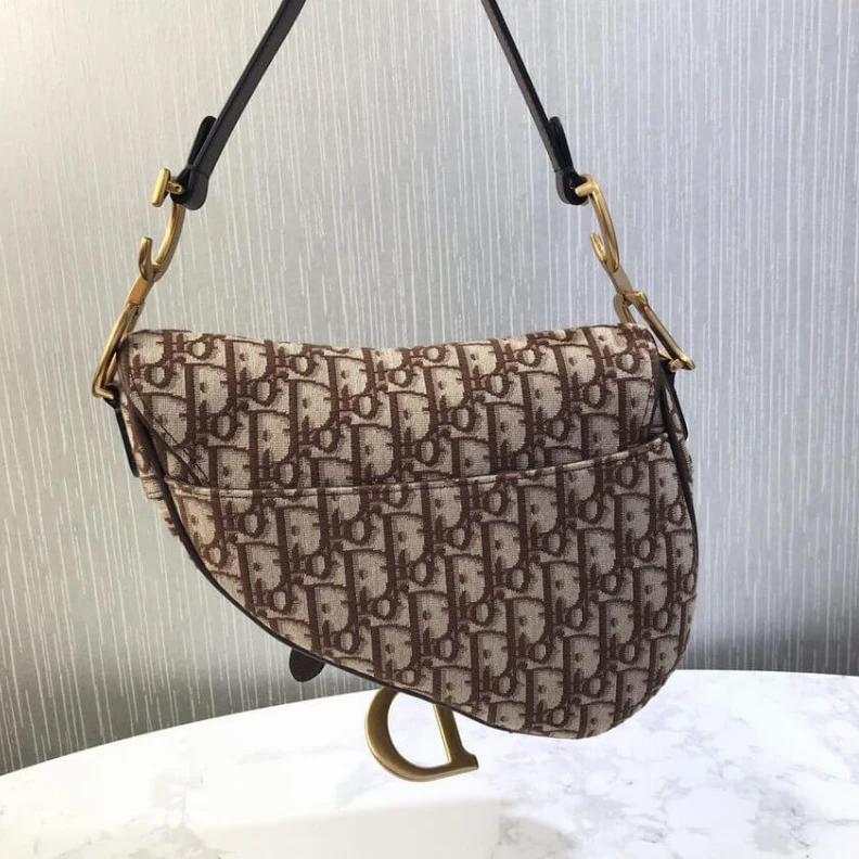 Shop shoulder bags Magnetic Dior Saddle Bag Burgundy Oblique Jacquard