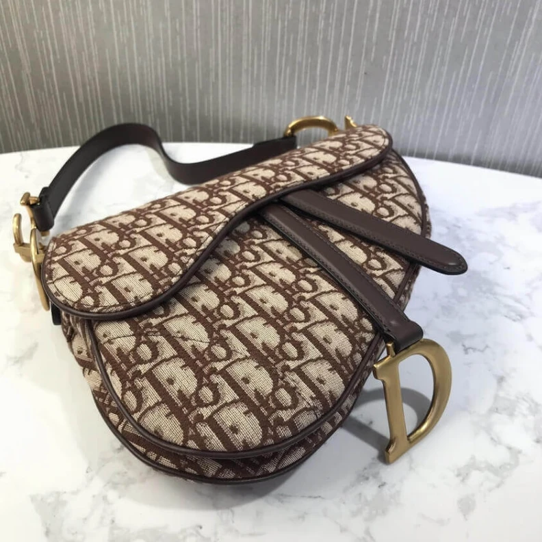 Shop shoulder bags Magnetic Dior Saddle Bag Burgundy Oblique Jacquard