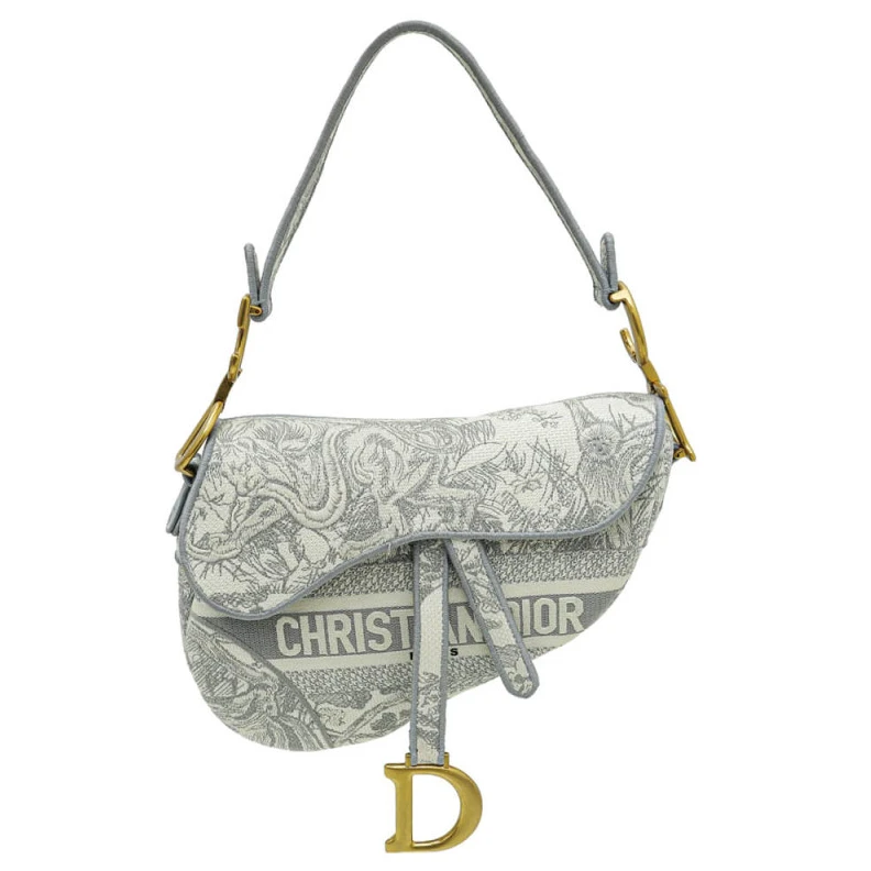 Maria Graz Dior Saddle Bag Grey Toile de Jouy Embroidery