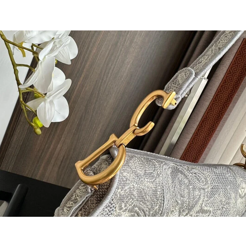 Replica bags lv Maria Graz Dior Saddle Bag Grey Toile de Jouy Embroidery