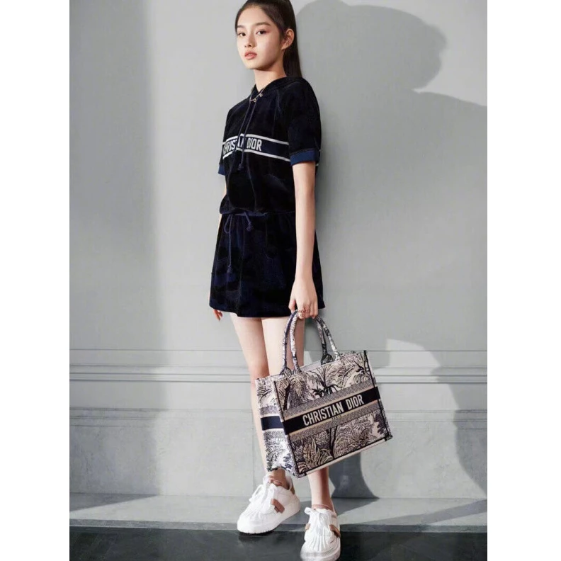 Lv belts replica The Dior B Dior Small Book Tote Blue Toile de Jouy Palms Embroidery