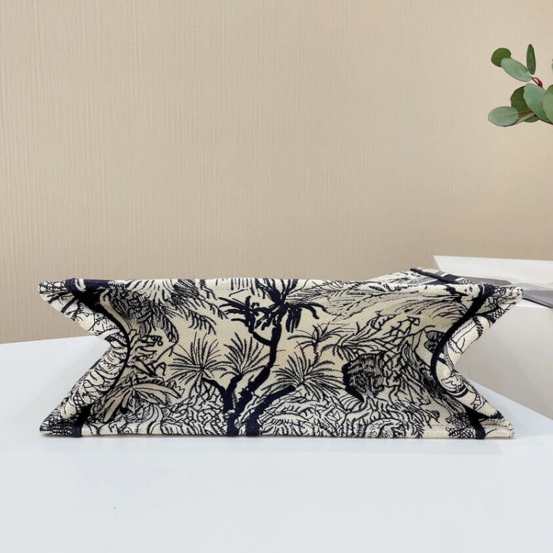 Lv belts replica The Dior B Dior Small Book Tote Blue Toile de Jouy Palms Embroidery