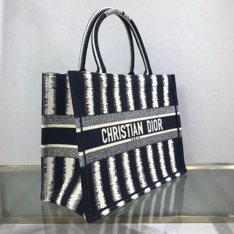 Replica valentino bags 'Christia Dior Small Book Tote D-Stripes Embroidery