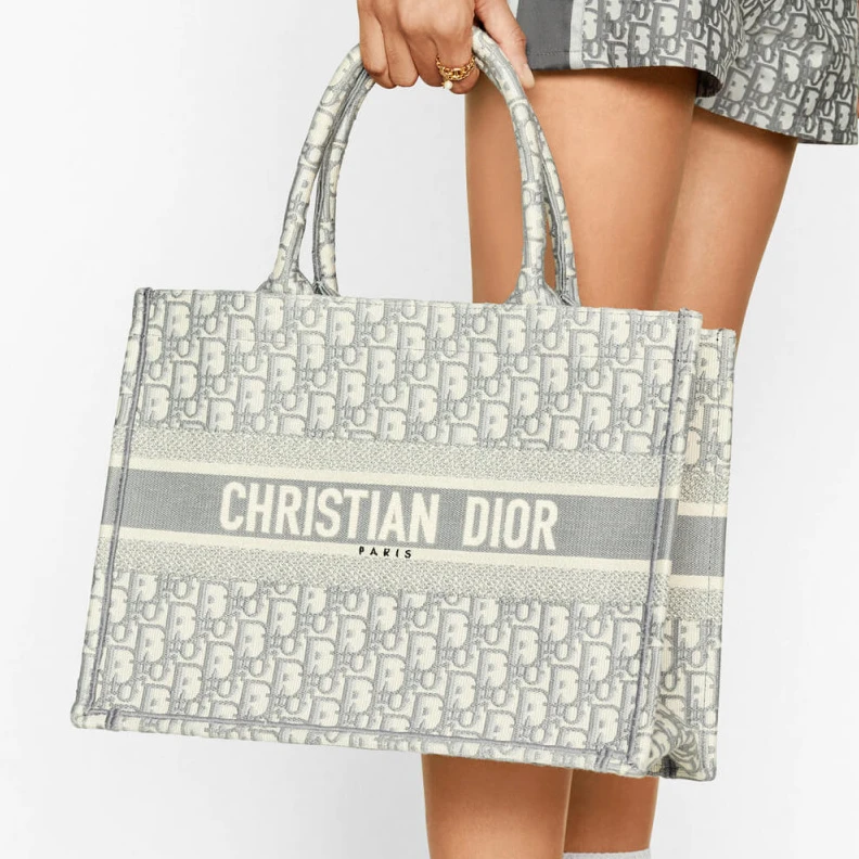 Replica bags May be ca Dior Small Book Tote Grey Oblique Embroidery