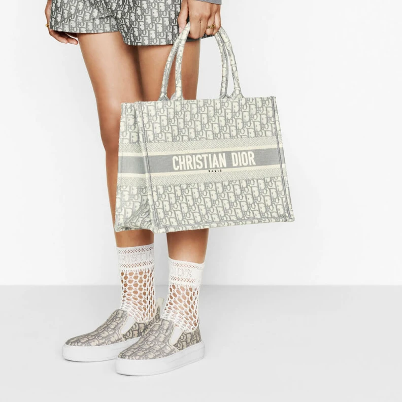 Replica bags May be ca Dior Small Book Tote Grey Oblique Embroidery