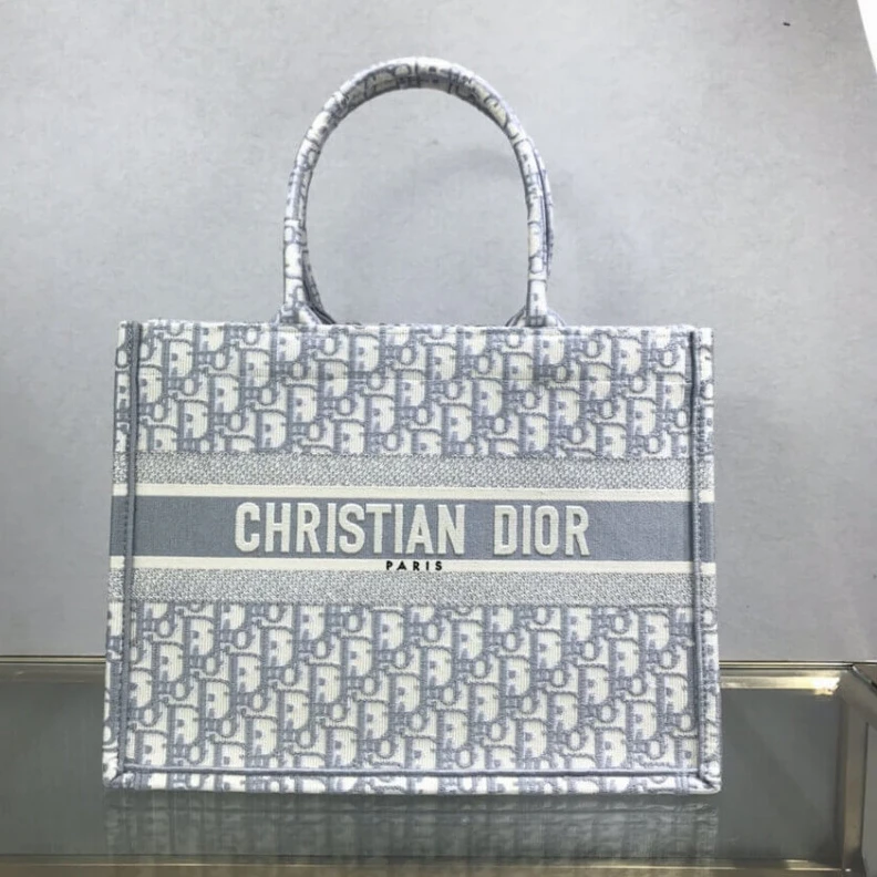 Replica bags May be ca Dior Small Book Tote Grey Oblique Embroidery