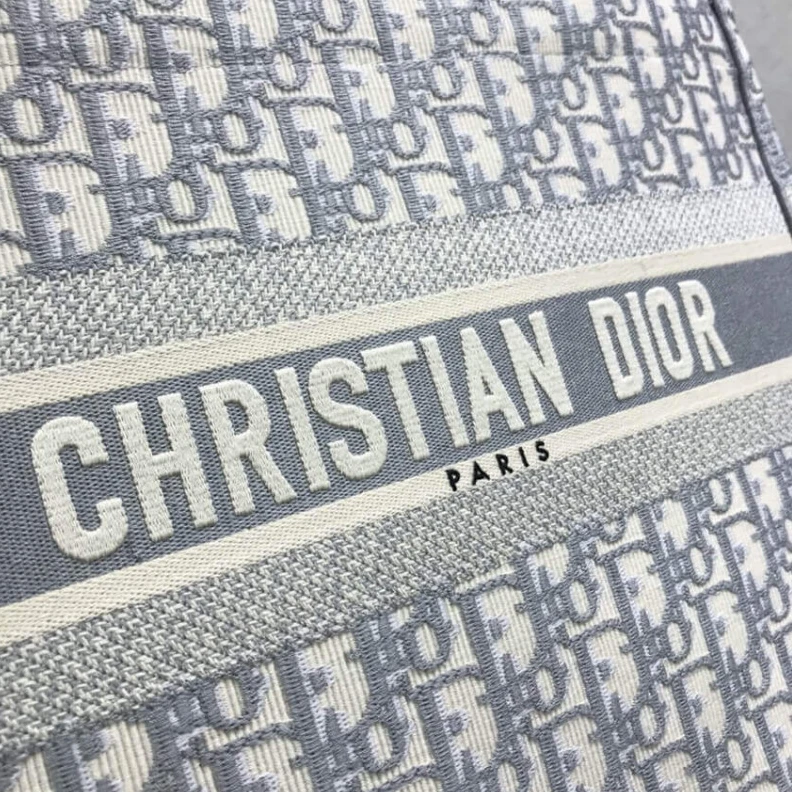 Replica bags May be ca Dior Small Book Tote Grey Oblique Embroidery