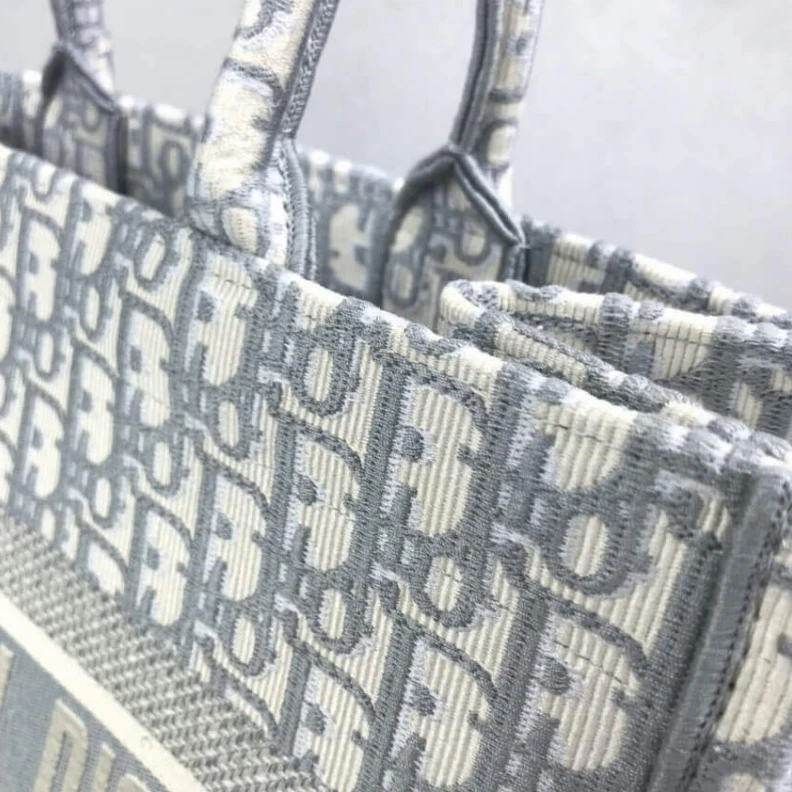 Replica bags May be ca Dior Small Book Tote Grey Oblique Embroidery