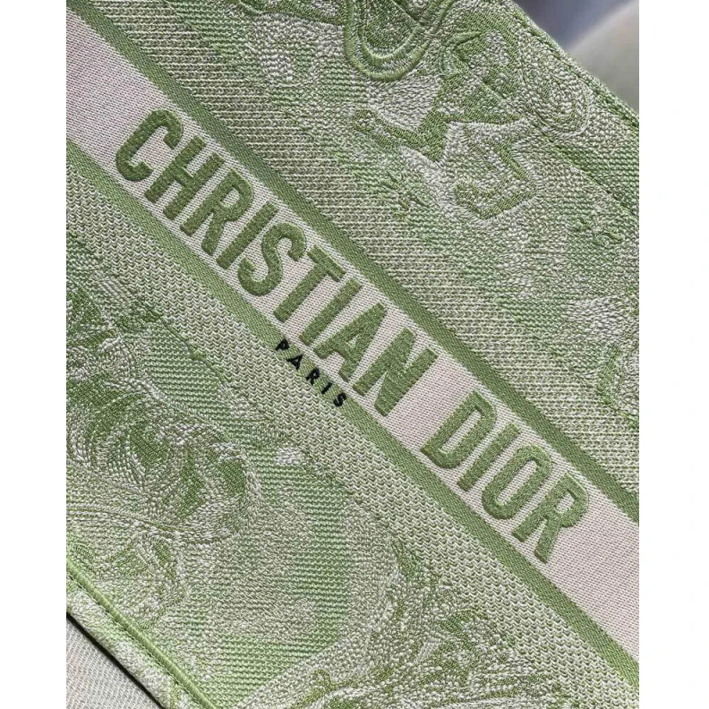 Replica ysl bags Introduced Dior Small Book Tote Lime Toile de Jouy Reverse Embroidery