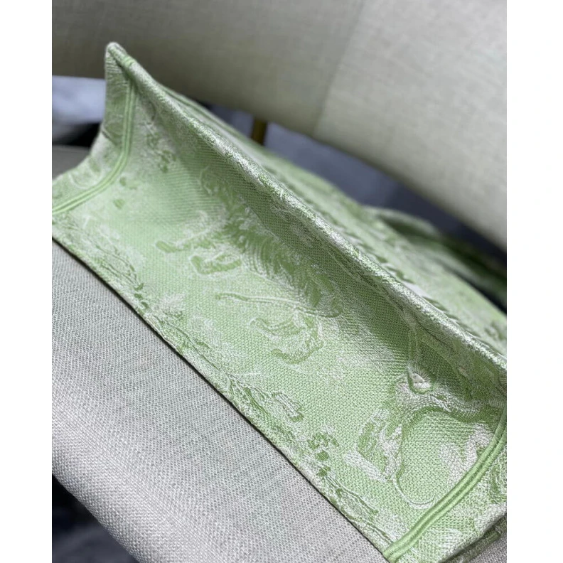 Replica ysl bags Introduced Dior Small Book Tote Lime Toile de Jouy Reverse Embroidery