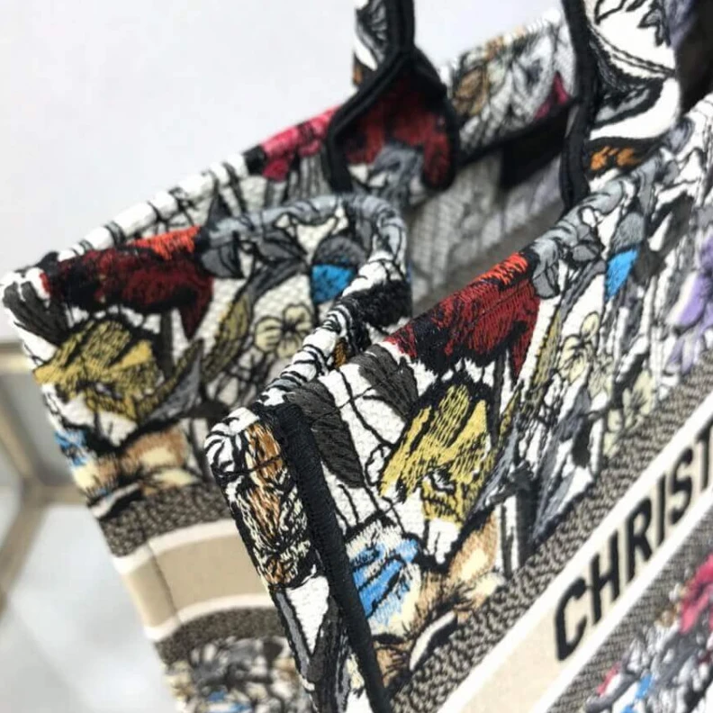 Replica ysl bags 'Christia Dior Small Book Tote Multicolor Mille Fleurs Embroidery
