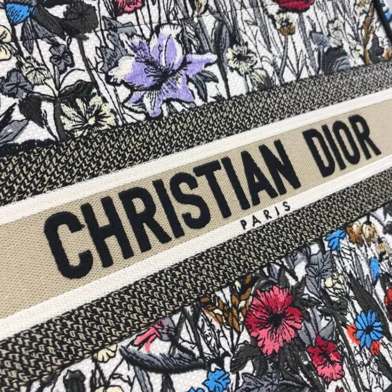 Replica ysl bags 'Christia Dior Small Book Tote Multicolor Mille Fleurs Embroidery