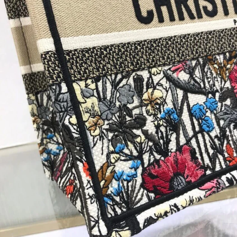 Replica ysl bags 'Christia Dior Small Book Tote Multicolor Mille Fleurs Embroidery