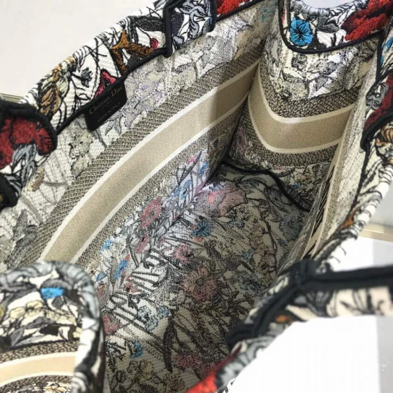 Replica ysl bags 'Christia Dior Small Book Tote Multicolor Mille Fleurs Embroidery