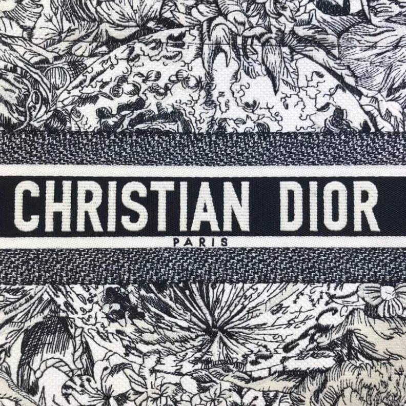 Top lv 'Christia Dior Small Book Tote in Latte Multicolor Zodiac Embroidery