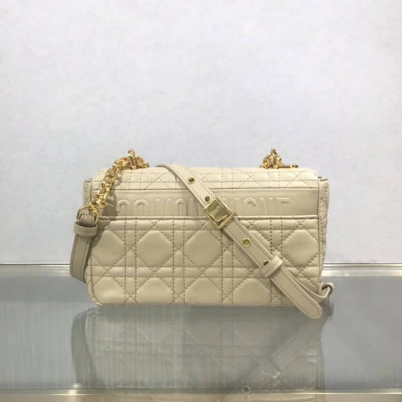 Replica bags The new Di Dior Small Caro Bag Beige Supple Cannage Calfskin