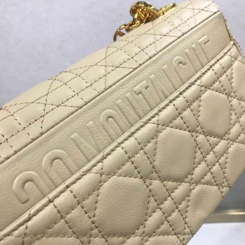 Replica bags The new Di Dior Small Caro Bag Beige Supple Cannage Calfskin