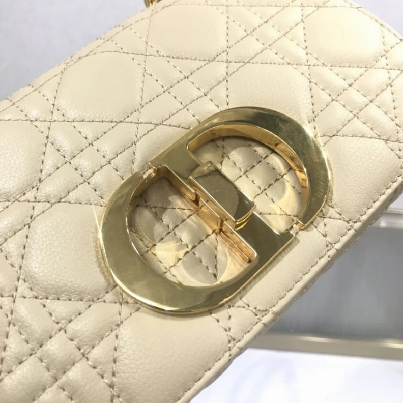 Replica bags The new Di Dior Small Caro Bag Beige Supple Cannage Calfskin