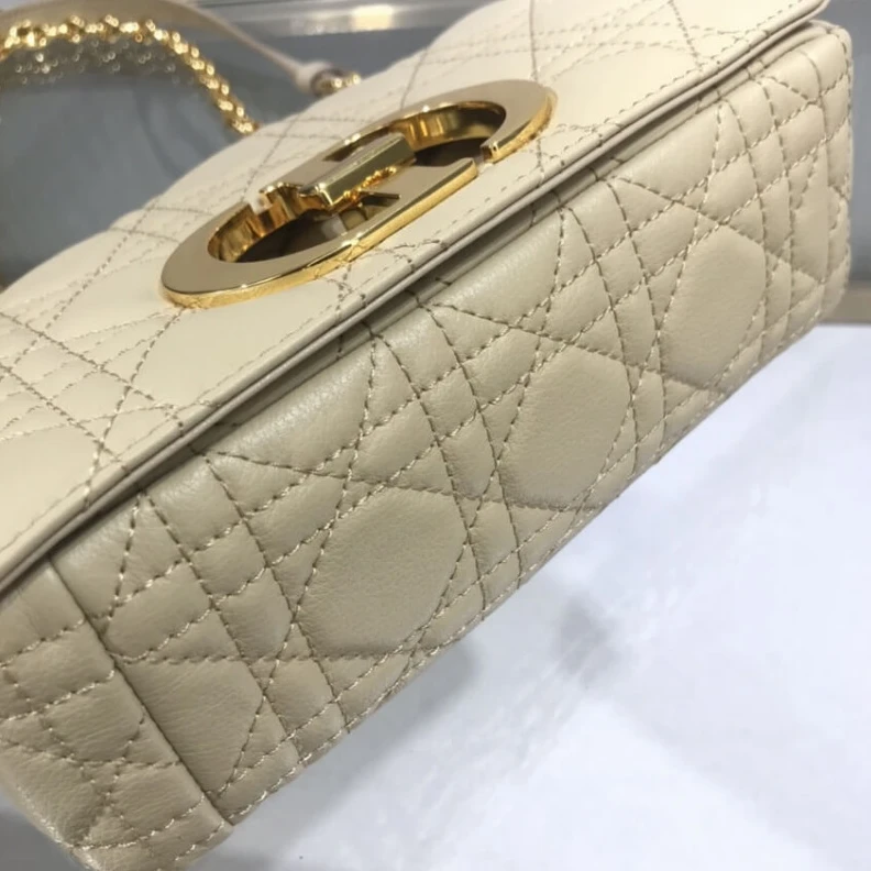 Replica bags The new Di Dior Small Caro Bag Beige Supple Cannage Calfskin