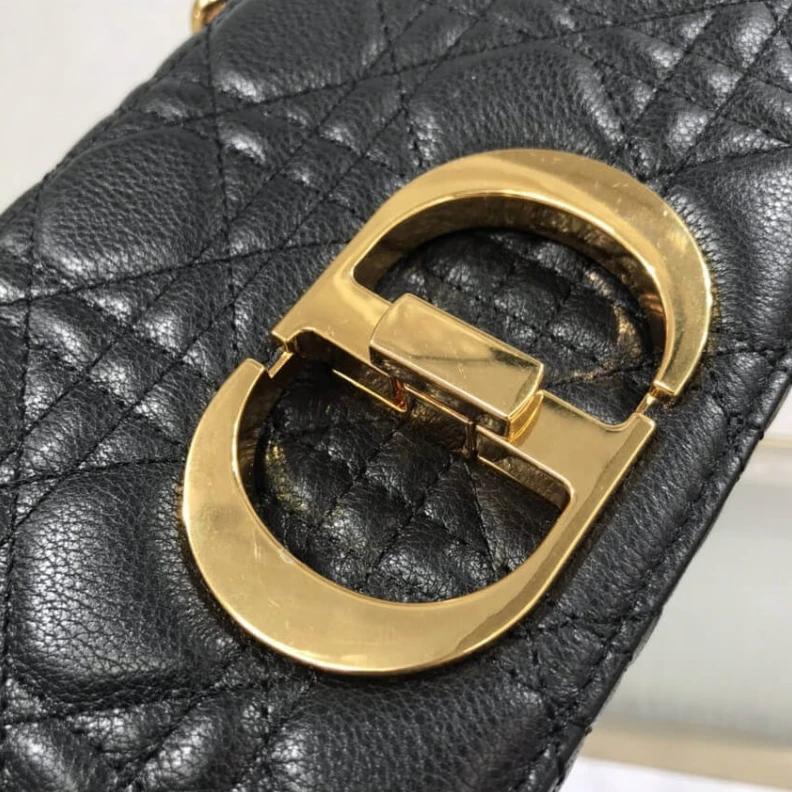 Replica bags Embossed Dior Small Caro Bag Black Supple Cannage Calfskin