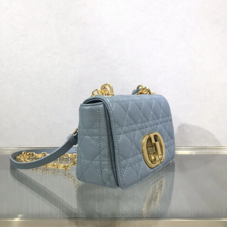 Replica ysl bags 20 x 12 x Dior Small Caro Bag Cloud Blue Supple Cannage Calfskin