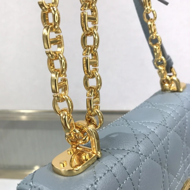 Replica ysl bags 20 x 12 x Dior Small Caro Bag Cloud Blue Supple Cannage Calfskin