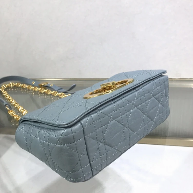 Replica ysl bags 20 x 12 x Dior Small Caro Bag Cloud Blue Supple Cannage Calfskin