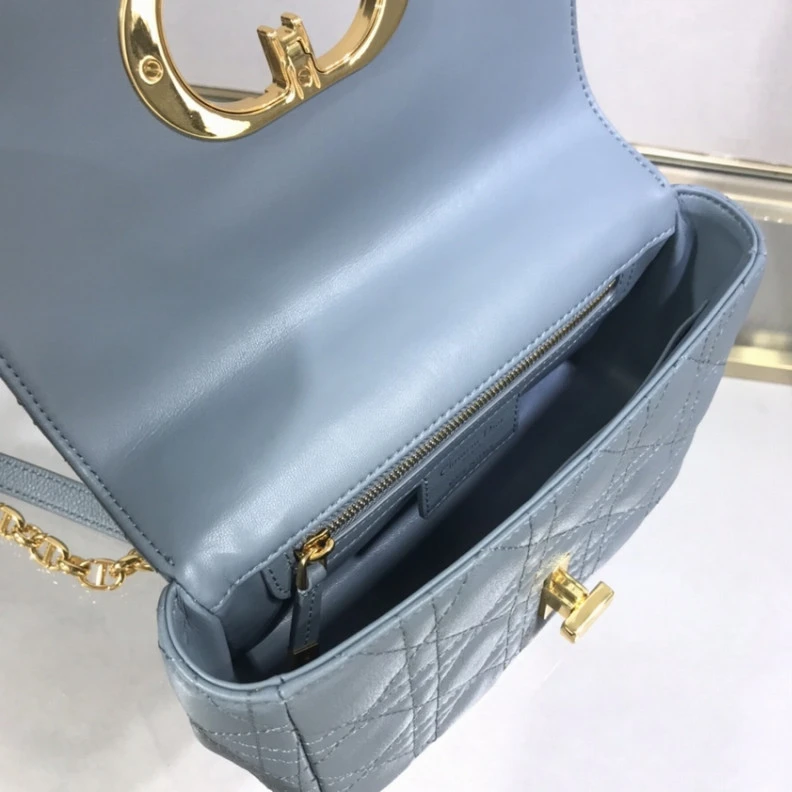 Replica ysl bags 20 x 12 x Dior Small Caro Bag Cloud Blue Supple Cannage Calfskin
