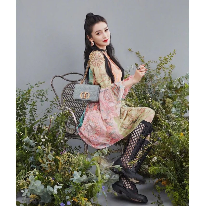 Top lv Back pock Dior Small Caro Bag Grey Supple Cannage Calfskin