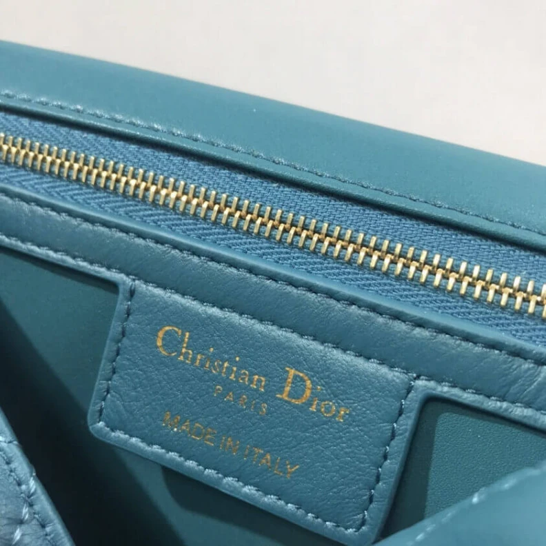 Replica bags Flap clos Dior Small Caro Bag Ocean Blue Supple Cannage Calfskin
