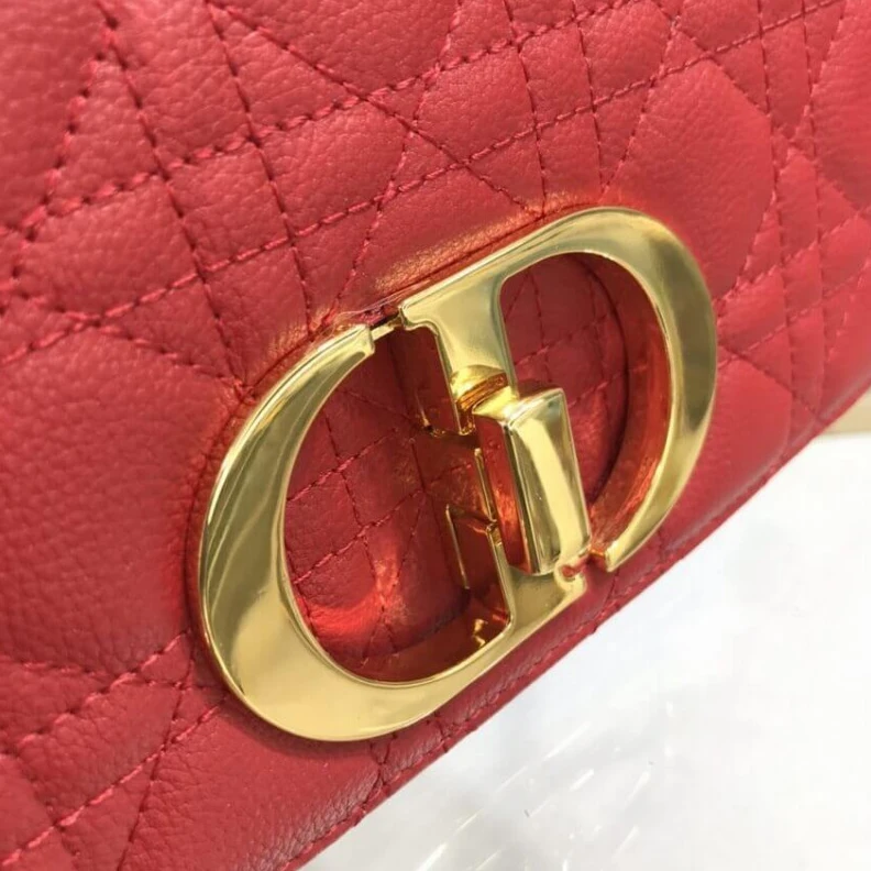 High quality replica bags Flap clos Dior Small Caro Bag Red Supple Cannage Calfskin