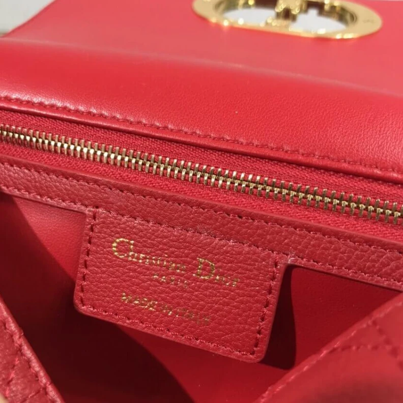 High quality replica bags Flap clos Dior Small Caro Bag Red Supple Cannage Calfskin