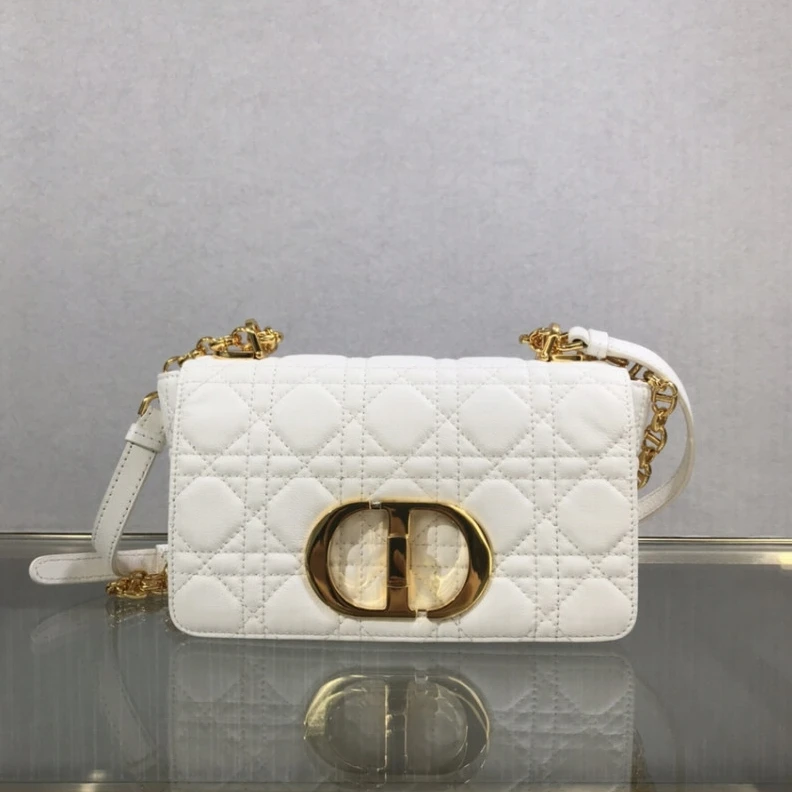 Replica valentino bags 20 x 12 x Dior Small Caro Bag White Supple Cannage Calfskin