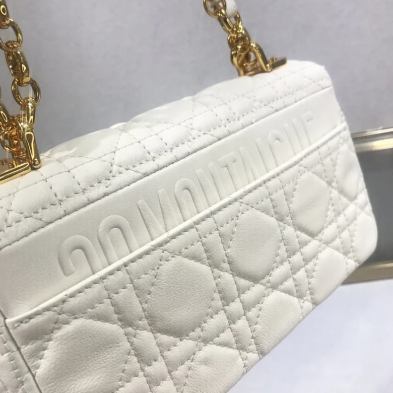 Replica valentino bags 20 x 12 x Dior Small Caro Bag White Supple Cannage Calfskin