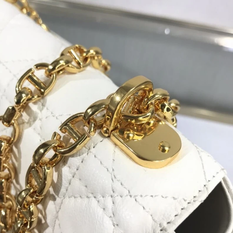 Replica valentino bags 20 x 12 x Dior Small Caro Bag White Supple Cannage Calfskin