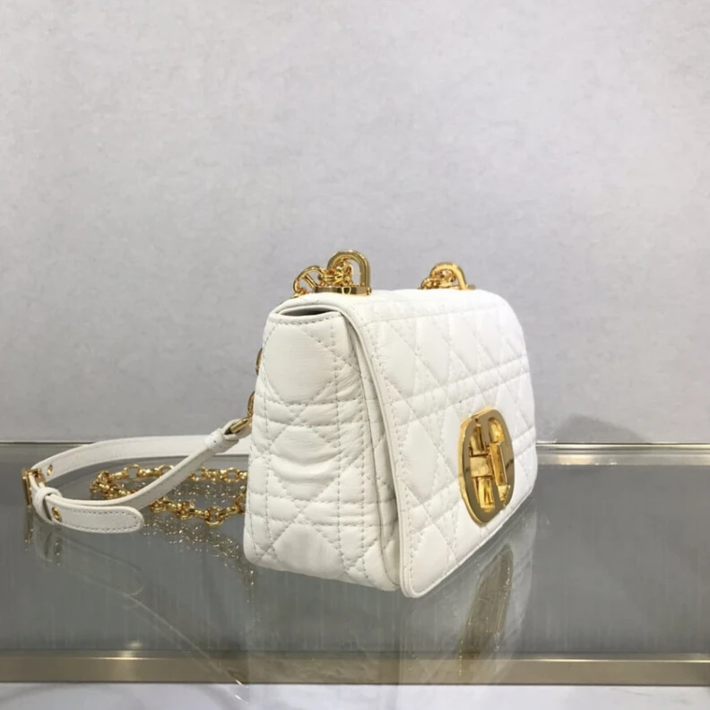Replica valentino bags 20 x 12 x Dior Small Caro Bag White Supple Cannage Calfskin