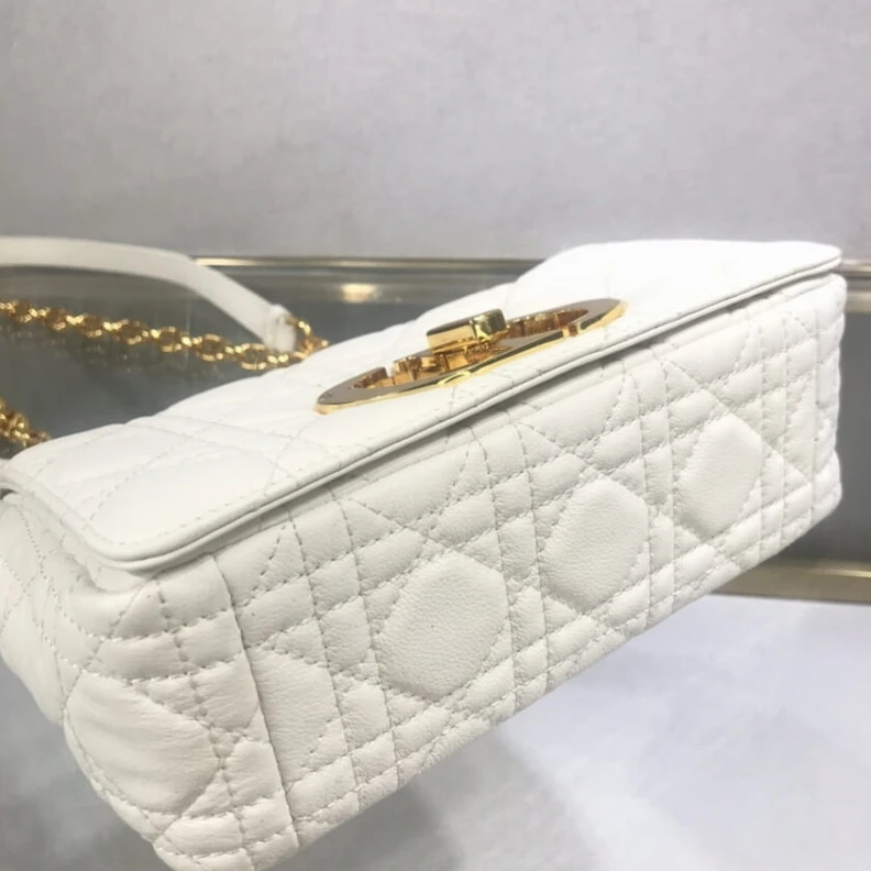 Replica valentino bags 20 x 12 x Dior Small Caro Bag White Supple Cannage Calfskin