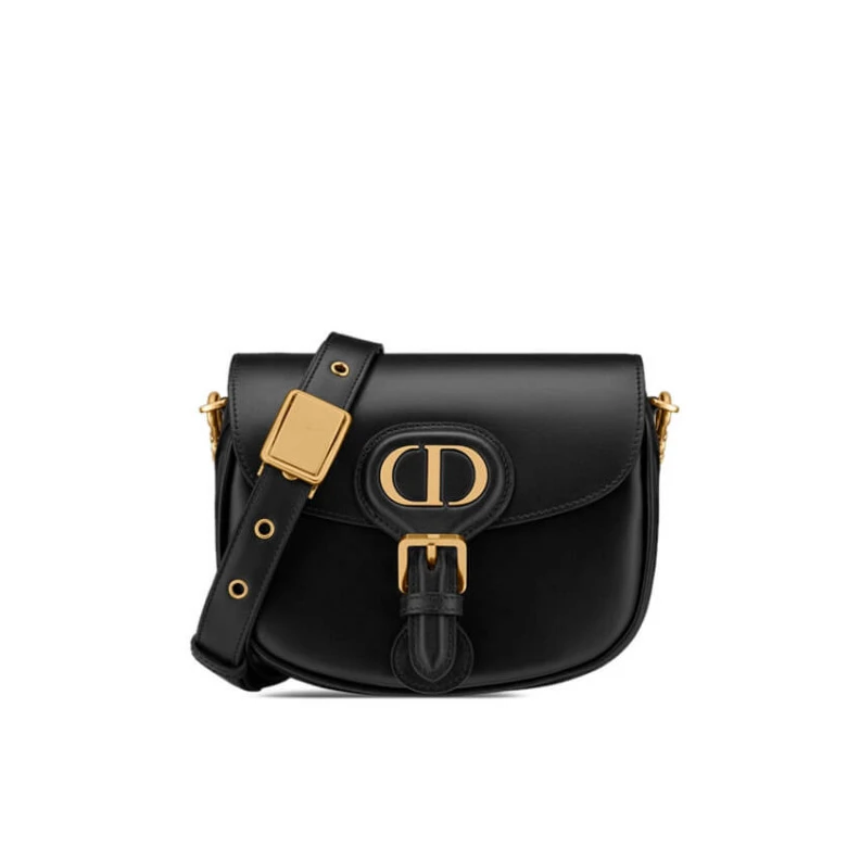 'Christia Dior Small Dior Bobby Bag Black Box Calfskin