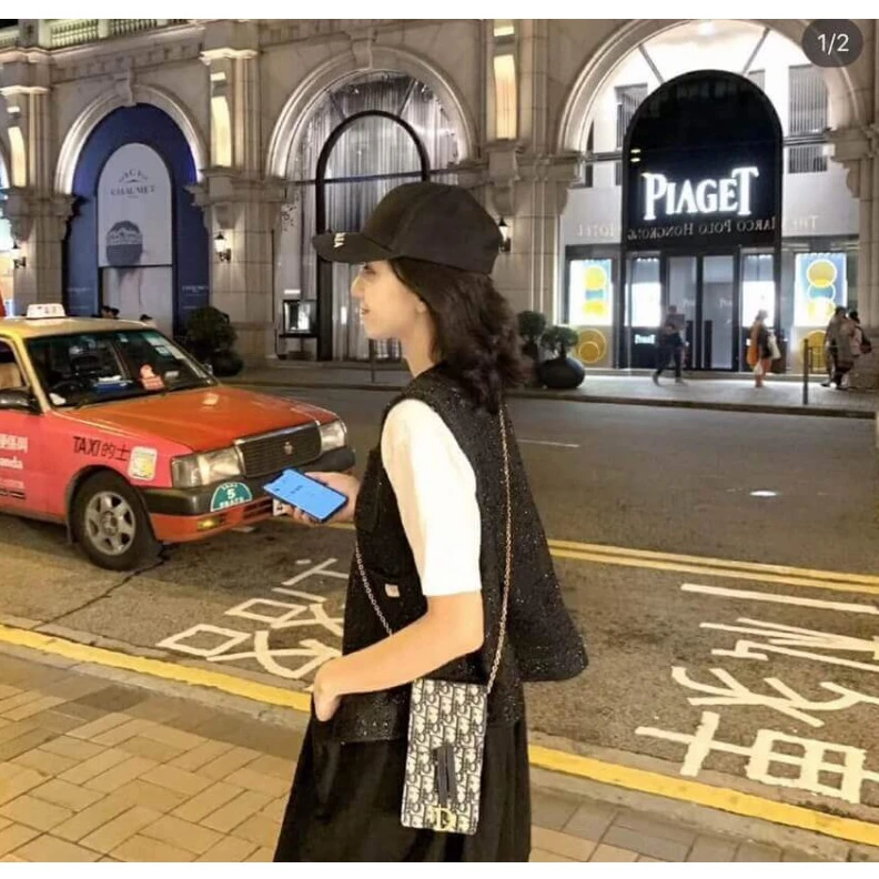 Replica bags Removable Dior Vertical Saddle Pouch Blue Oblique Jacquard
