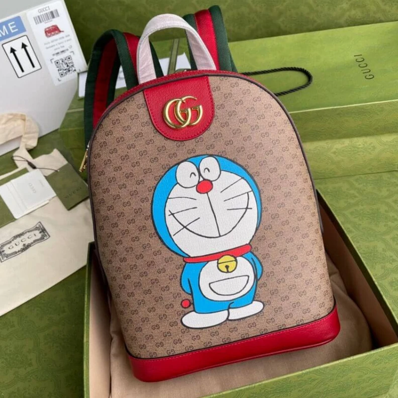 Lv belts replica Cherry re Doraemon x Gucci Backpack