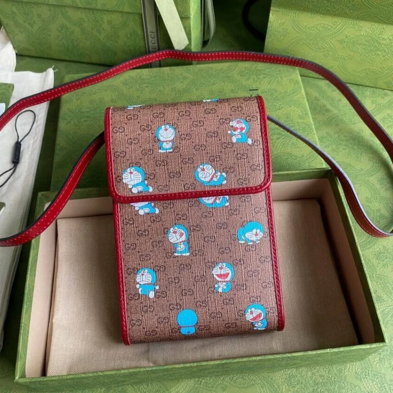 Replica bags lv Interior: Doraemon x Gucci Mini Bag