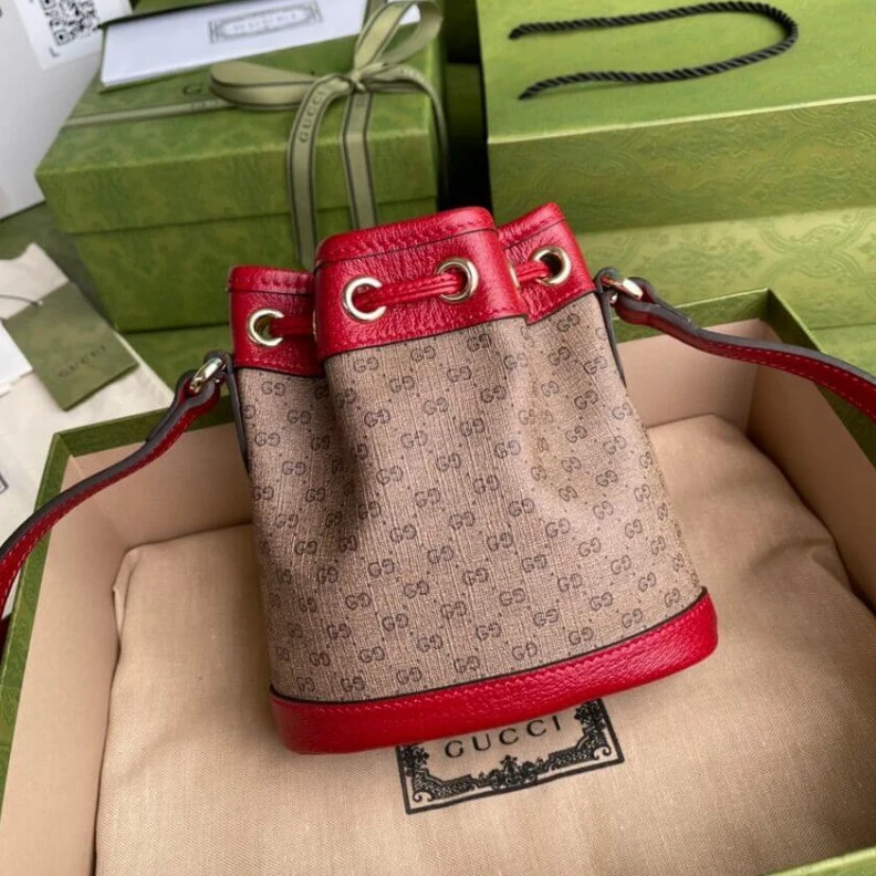 Top lv Beige ebo Doraemon x Gucci Mini Bucket Bag