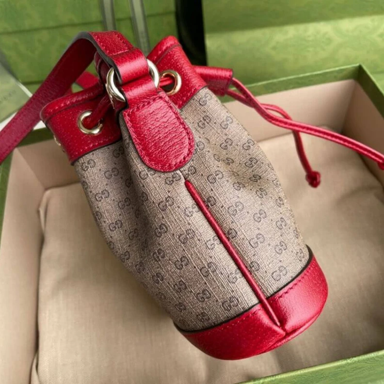 Top lv Beige ebo Doraemon x Gucci Mini Bucket Bag
