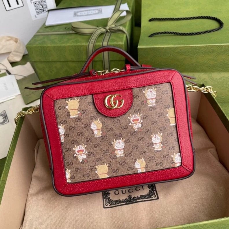 Louis vuitton locations 18.5 x 15 Doraemon x Gucci Mini Shoulder Bag